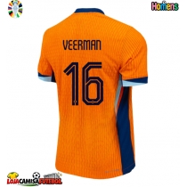 Camisa de Futebol Holanda Joey Veerman #16 Equipamento Principal Europeu 2024 Manga Curta